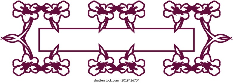 Vector illustration of decorative floral frame for inscription, header