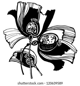 Vector illustration with decorative flower