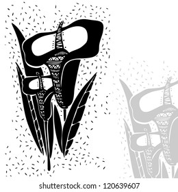 Vector illustration with decorative flower
