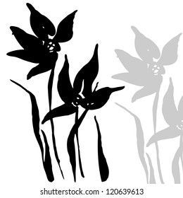 Vector illustration with decorative flower