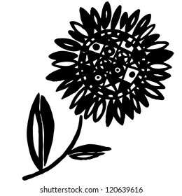 Vector illustration with decorative flower