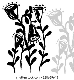 Vector illustration with decorative flower