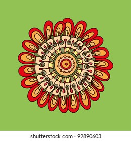 Vector illustration, decorative flower, card concept.