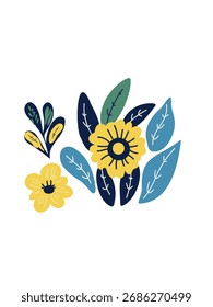 Ilustración vectorial diseño de flores decorativas