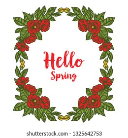 Vector illustration decorative flower frame blooms for lettering romantic hand drawn