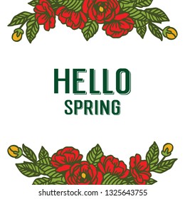 Vector illustration decorative flower frame blooms for lettering romantic hand drawn