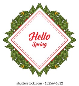 Vector illustration decorative flower frame blooms for lettering romantic hand drawn