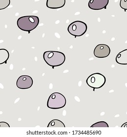 Vector illustration with decorative forest. Draw with a hand sketch. Seamless pattern.  A set of trees. Vector form. 