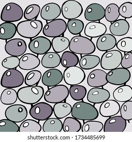 Vector illustration with decorative forest. Draw with a hand sketch. Seamless pattern.  A set of trees. Vector form. 