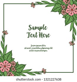 Vector illustration decorative frame flower with your sample text here hand drawn