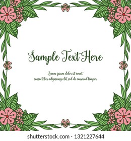 Vector illustration decorative frame flower with your sample text here hand drawn
