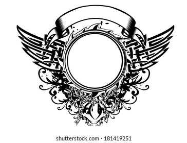 Vector illustration decorative frame with patterns