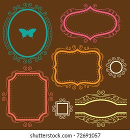 Vector illustration of a decorative frame set.