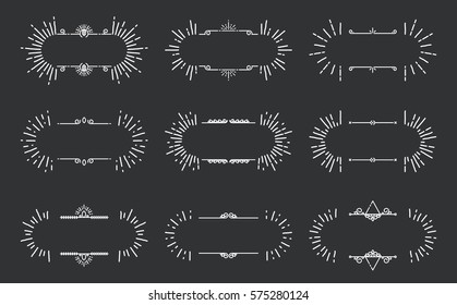 Vector illustration of decorative frames on black background