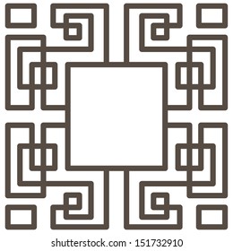 Vector illustration: Decorative gray frame with tangled lines on white