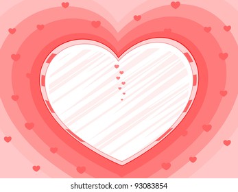 Ilustración vectorial de una forma decorativa del corazón con espacio de copia en color rosa para San Valentín y otras ocasiones.
