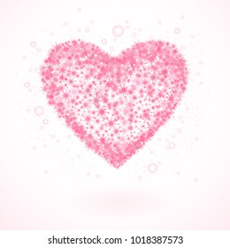 Vector illustration with decorative heart from stars to Valentine's Day or for your design. In pink color.