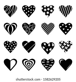 Vector illustration of Decorative hearts set for valentines day