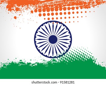 Vector illustration of decorative Indian National Flag having dotted and grunge work for Independence Day and Republic Day.