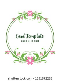 Vector illustration decorative of leaf floral frame for style of card template