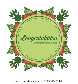 Vector illustration decorative leaf flower frame blooms for greeting card congratulation hand drawn