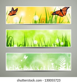 Vector Illustration of Decorative Nature Banners