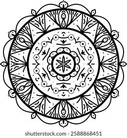 Vector illustration of a decorative ornament Mandala Design