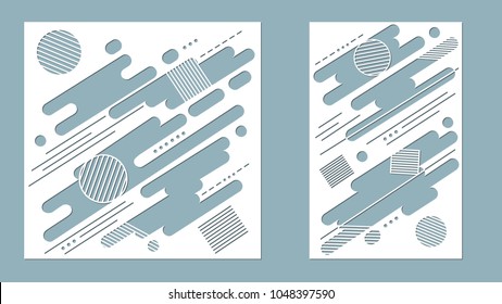 Vector illustration. Decorative panel lines, laser cutting. wooden panel.