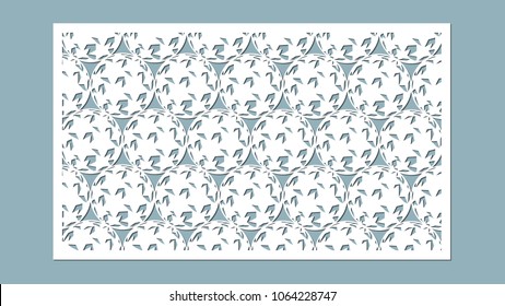 Vector illustration. Decorative panel lines, circles, balls, laser cutting. cut wooden panel.