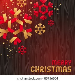 Vector illustration with decorative paper snowflakes