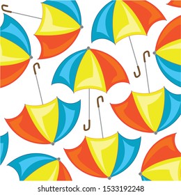Vector illustration of the decorative pattern of the varicoloured umbrella