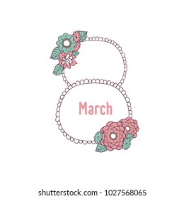 vector illustration decorative patterns from plants and flowers to the international holiday women's day on March 8. thematic patterns for the design of flyers, posters, cards, gift cards.