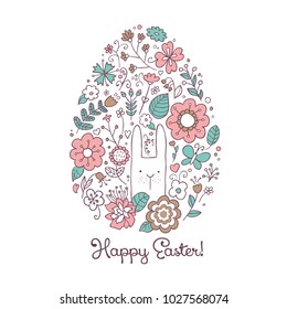 vector illustration decorative patterns from plants for the holy Easter holiday. pattern in the form of eggs