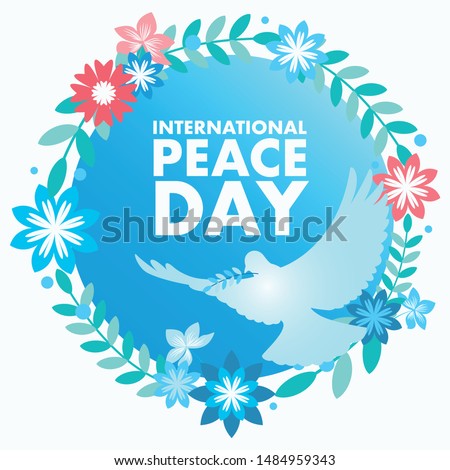 Vector illustration of decorative peace symbol for International Day of Peace or World Peace Day.