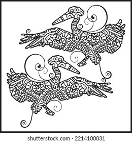 Vector illustration decorative Pelican on white background