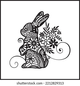 Vector illustration decorative Rabbit on white background