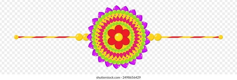 Vector illustration of decorative Rakhi on transparent background