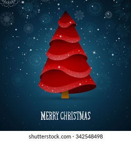 Vector Illustration of a Decorative Red Christmas Tree 