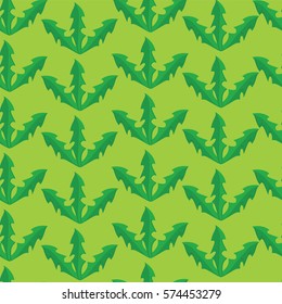 Vector illustration decorative seamless pattern with dandelion leaf. Nature floral background.