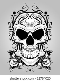 Vector Illustration : Decorative Skull Head