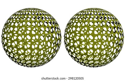 Vector illustration decorative sphere with a plurality of holes. Isolated. 3D. EPS 8.