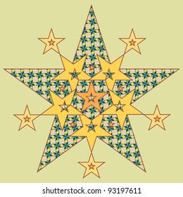 Vector illustration, decorative stars pattern, card concept.