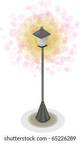 Vector illustration of a Decorative street light isolated
