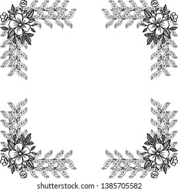 Vector illustration decorative style for flower frame