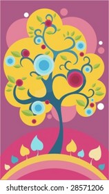 vector illustration of a decorative tree