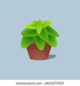vector illustration of a decorative tree in a clay pot
