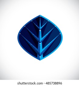 Vector illustration of decorative tree leaf isolated on white background. Nature design element, modern graphic symbol made in ecology theme.