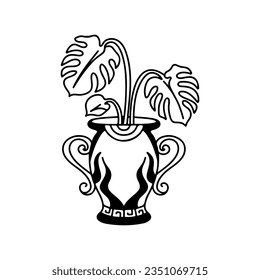 vector illustration of a decorative tree in a vase