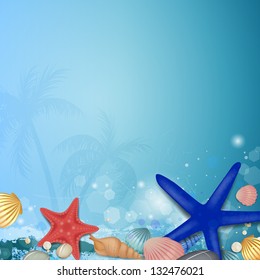 Vector Illustration of a Decorative Underwater Background