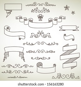 Vector Illustration of Decorative Vintage Elements